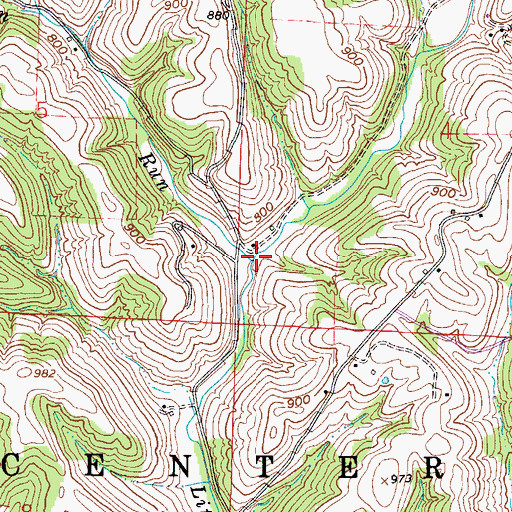 Topographic Map of Allen Run, OH
