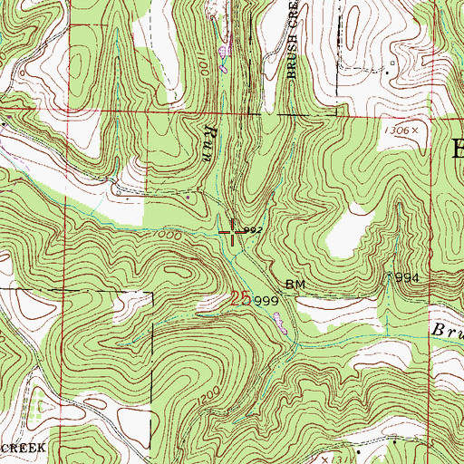 Topographic Map of Allman Run, OH