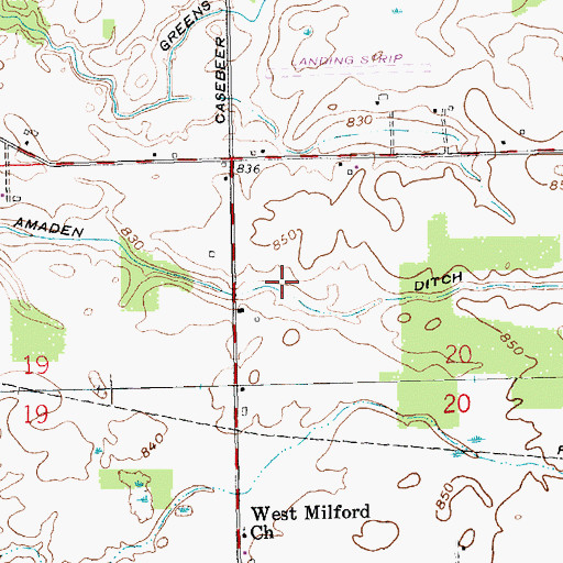 Topographic Map of Amaden Ditch, OH
