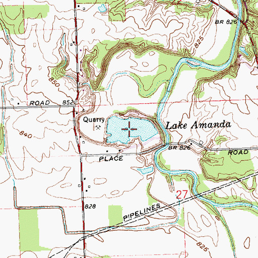 Topographic Map of Lake Amanda, OH