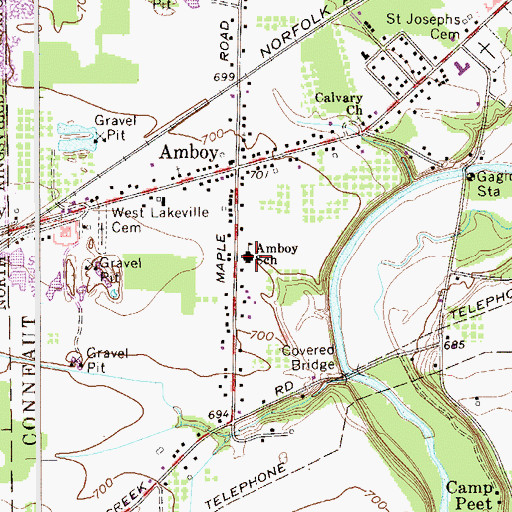Topographic Map of Amboy School, OH