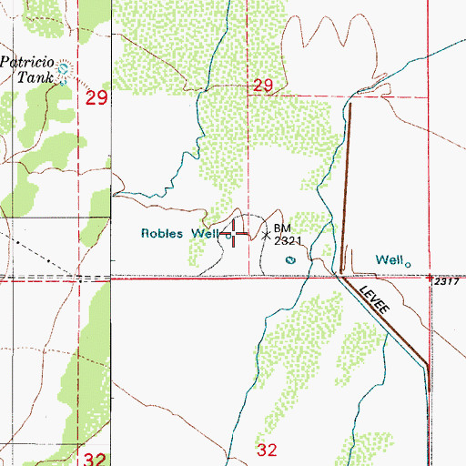 Topographic Map of Robles Well, AZ