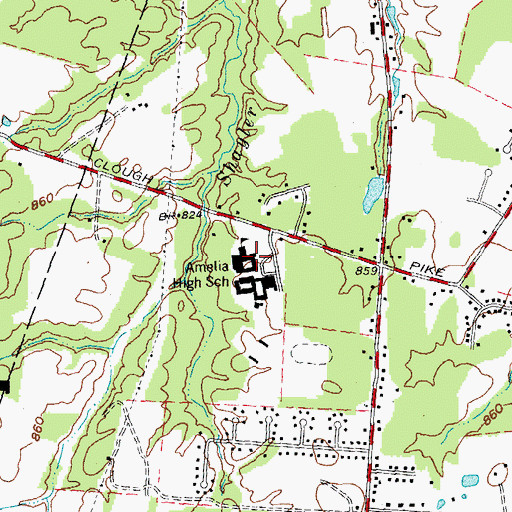 Topographic Map of Amelia High School, OH