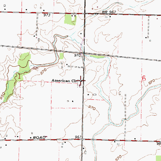 Topographic Map of American Church, OH