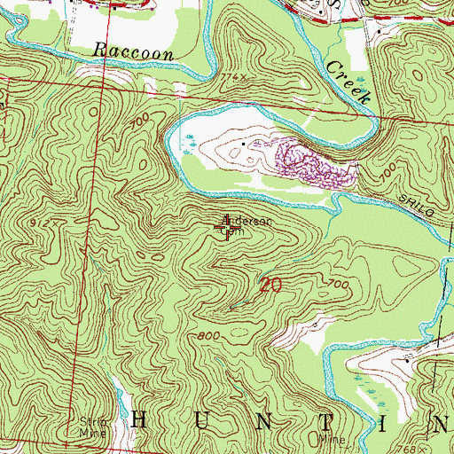 Topographic Map of Anderson Cemetery, OH