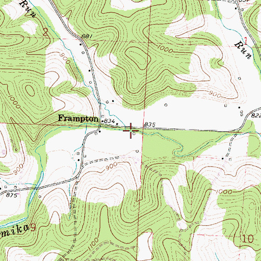 Topographic Map of Anderson Run, OH