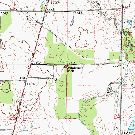 Topographic Map of Anderson School, OH