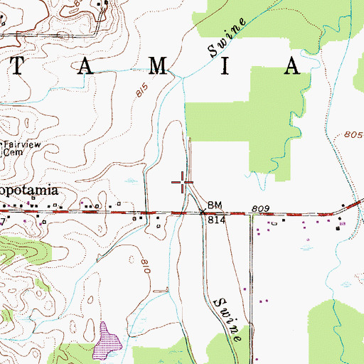 Topographic Map of Andrews Creek, OH