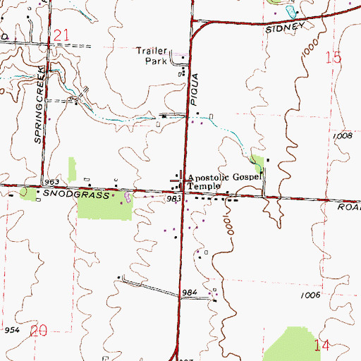 Topographic Map of Apostolic Gospel Temple, OH