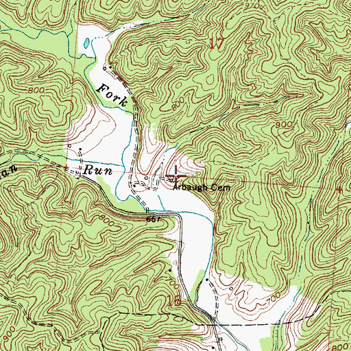 Topographic Map of Arbaugh Cemetery, OH