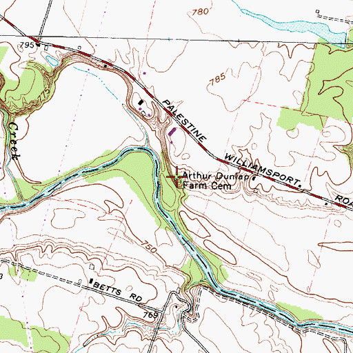 Topographic Map of Arthur Dunlap Farm Cemetery, OH