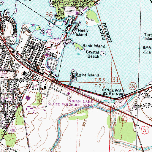 Topographic Map of Artist Island, OH