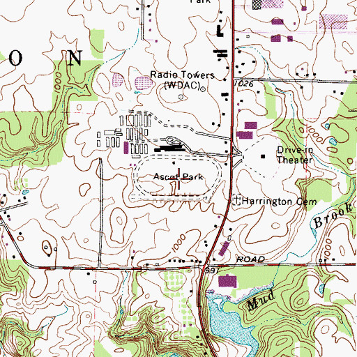 Topographic Map of Ascot Park, OH