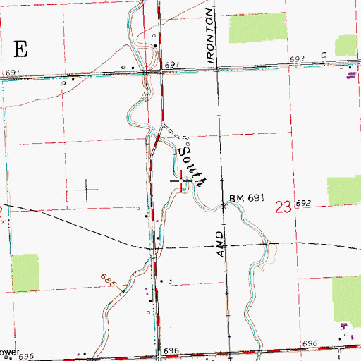 Topographic Map of Ash Run, OH