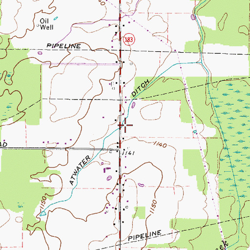 Topographic Map of Atwater Ditch, OH
