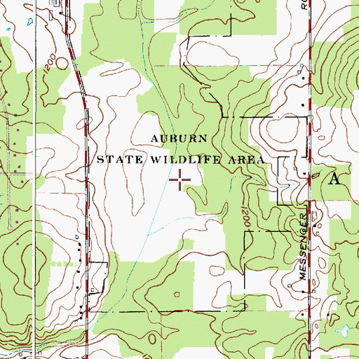 Topographic Map of Auburn State Wildlife Area, OH