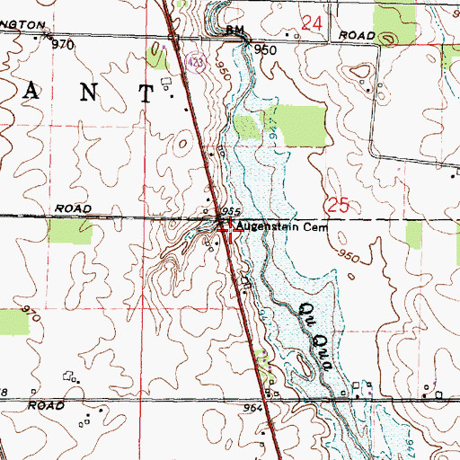 Topographic Map of Augenstein Cemetery, OH