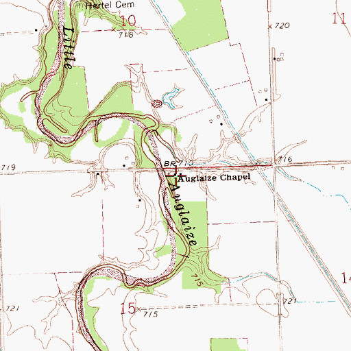 Topographic Map of Auglaize Chapel, OH