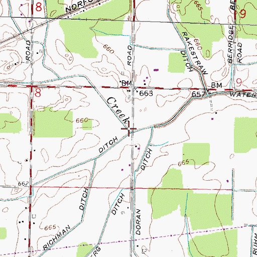 Topographic Map of Aumend Ditch, OH