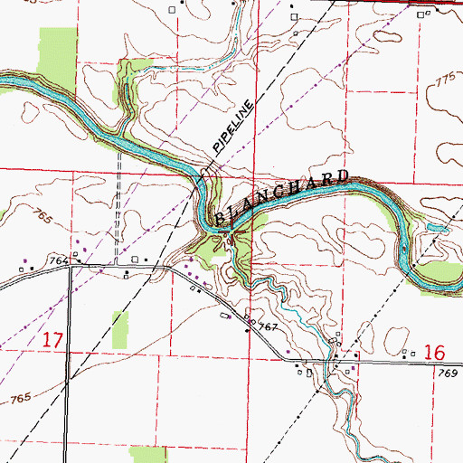 Topographic Map of Aurand Run, OH
