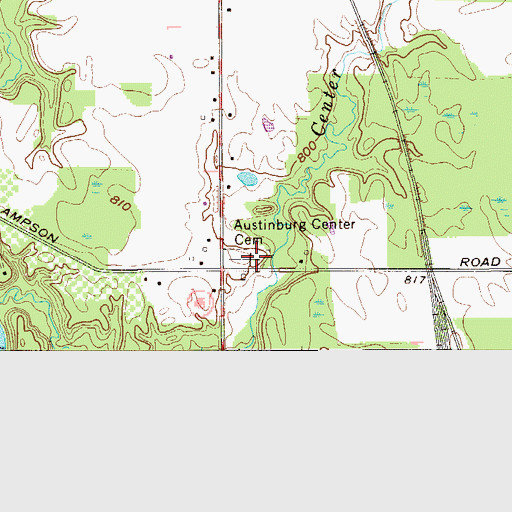 Topographic Map of Austinburg Center Cemetery, OH