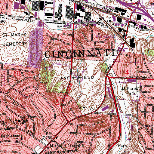 Topographic Map of Avon Field, OH