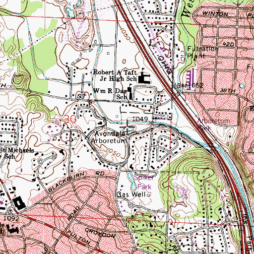Topographic Map of Avondale Arboretum, OH