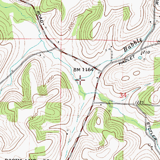 Topographic Map of Babble Brook, OH