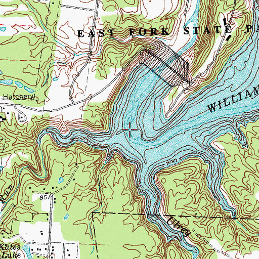 Topographic Map of Back Run, OH