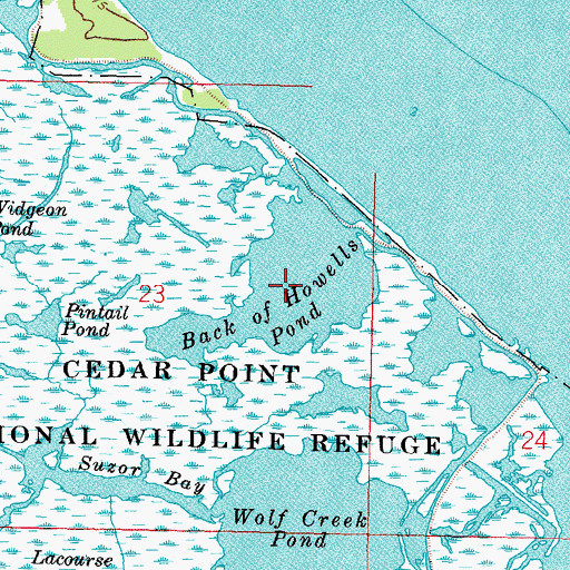 Topographic Map of Back of Howells Pond, OH