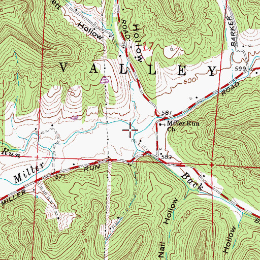 Topographic Map of Hockenberry Hollow, OH