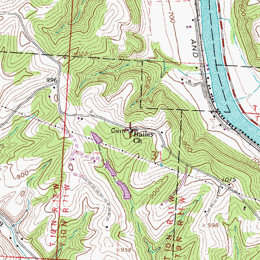 Topographic Map of Bailey Church, OH