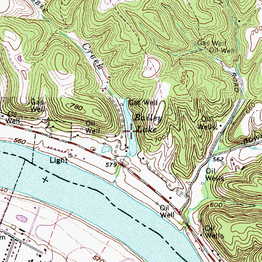 Topographic Map of Bailey Lake, OH