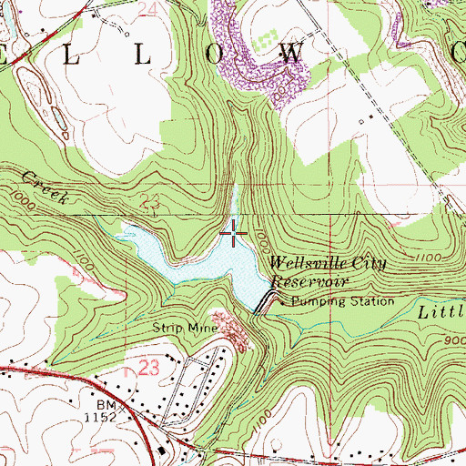 Topographic Map of Bailey Run, OH