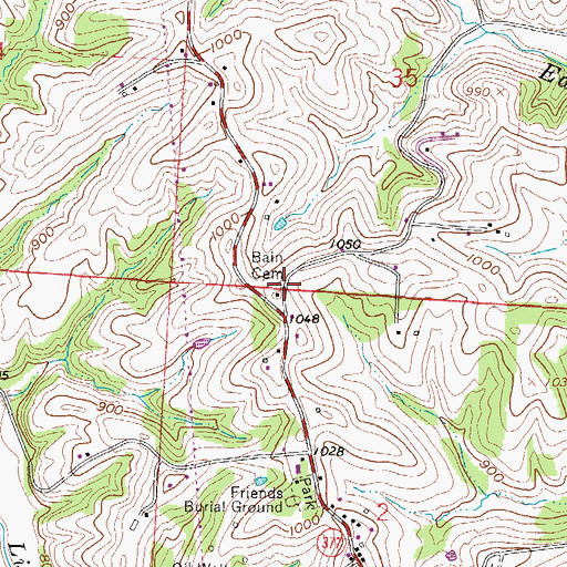 Topographic Map of Bain Cemetery, OH