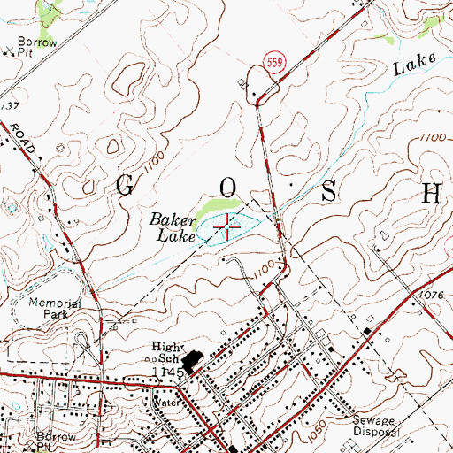 Topographic Map of Baker Lake, OH