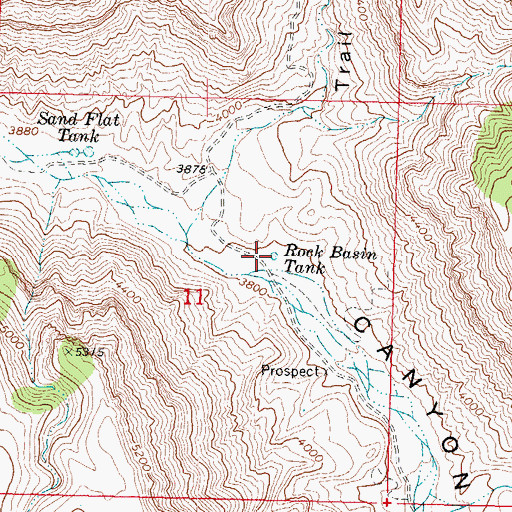 Topographic Map of Rock Basin Tank, AZ
