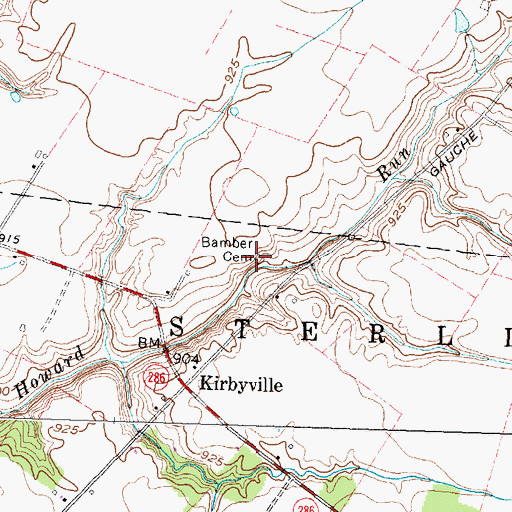Topographic Map of Bamber Cemetery, OH