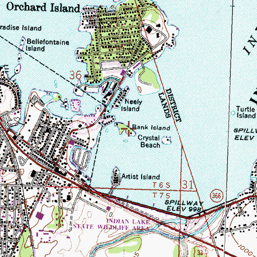Topographic Map of Bank Island, OH
