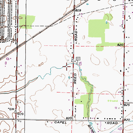 Topographic Map of Bannister Ditch, OH