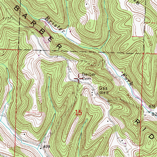 Topographic Map of Barber Cemetery, OH