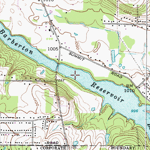 Topographic Map of Barberton Reservoir, OH