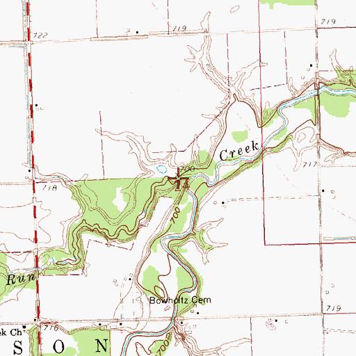 Topographic Map of Barcer Run, OH