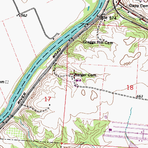 Topographic Map of Barger Cemetery, OH
