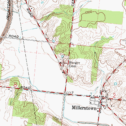 Topographic Map of Barger Cemetery, OH