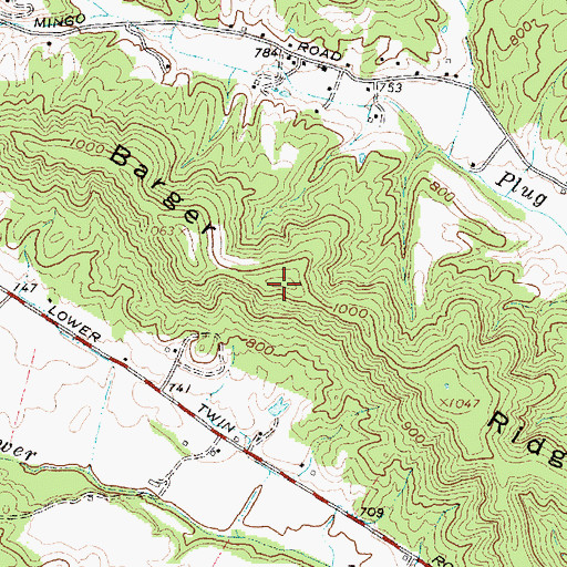 Topographic Map of Barger Ridge, OH