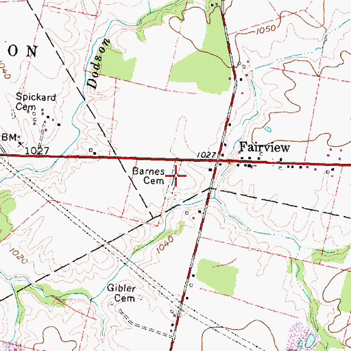 Topographic Map of Barnes Cemetery, OH
