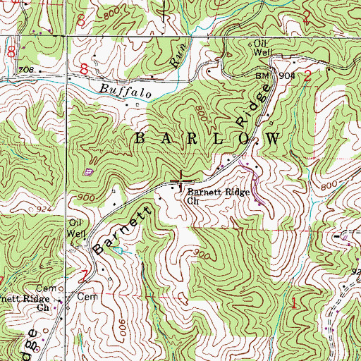 Topographic Map of Barnett Ridge Church, OH
