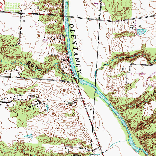 Topographic Map of Bartholomew Run, OH
