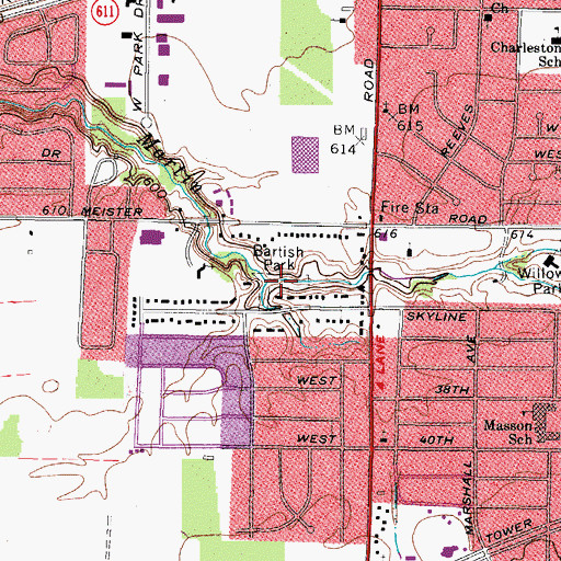 Topographic Map of Bartish Park, OH